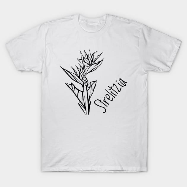 Strelitzia flower T-Shirt by Art by Taya 